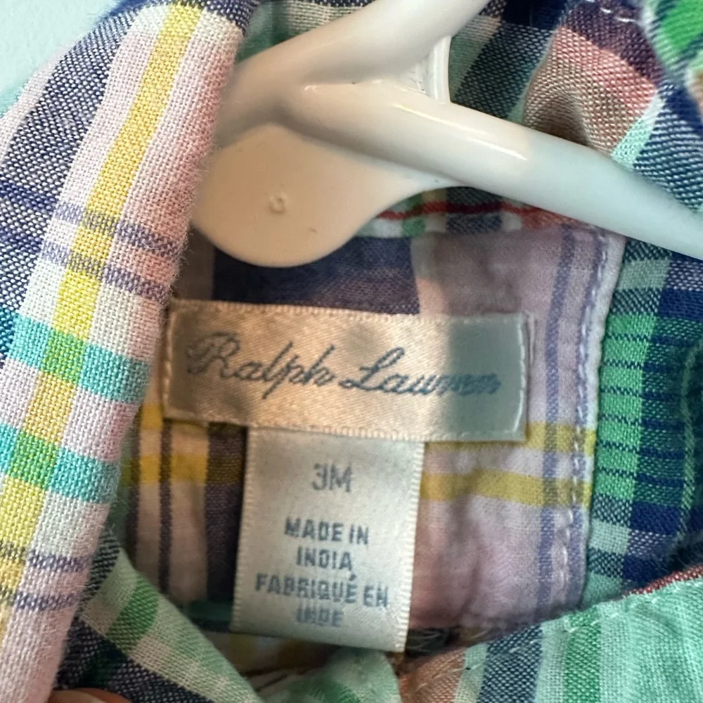 Ralph Lauren Infant Patchwork 100% Cotton Romper Size 3 Months